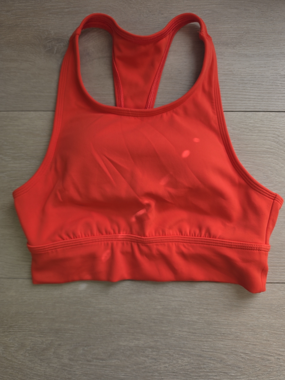 Aerie Chill Play Move Sports Bra Size S Small Orange Red High Neck Racerback